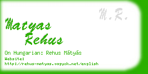 matyas rehus business card