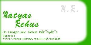 matyas rehus business card